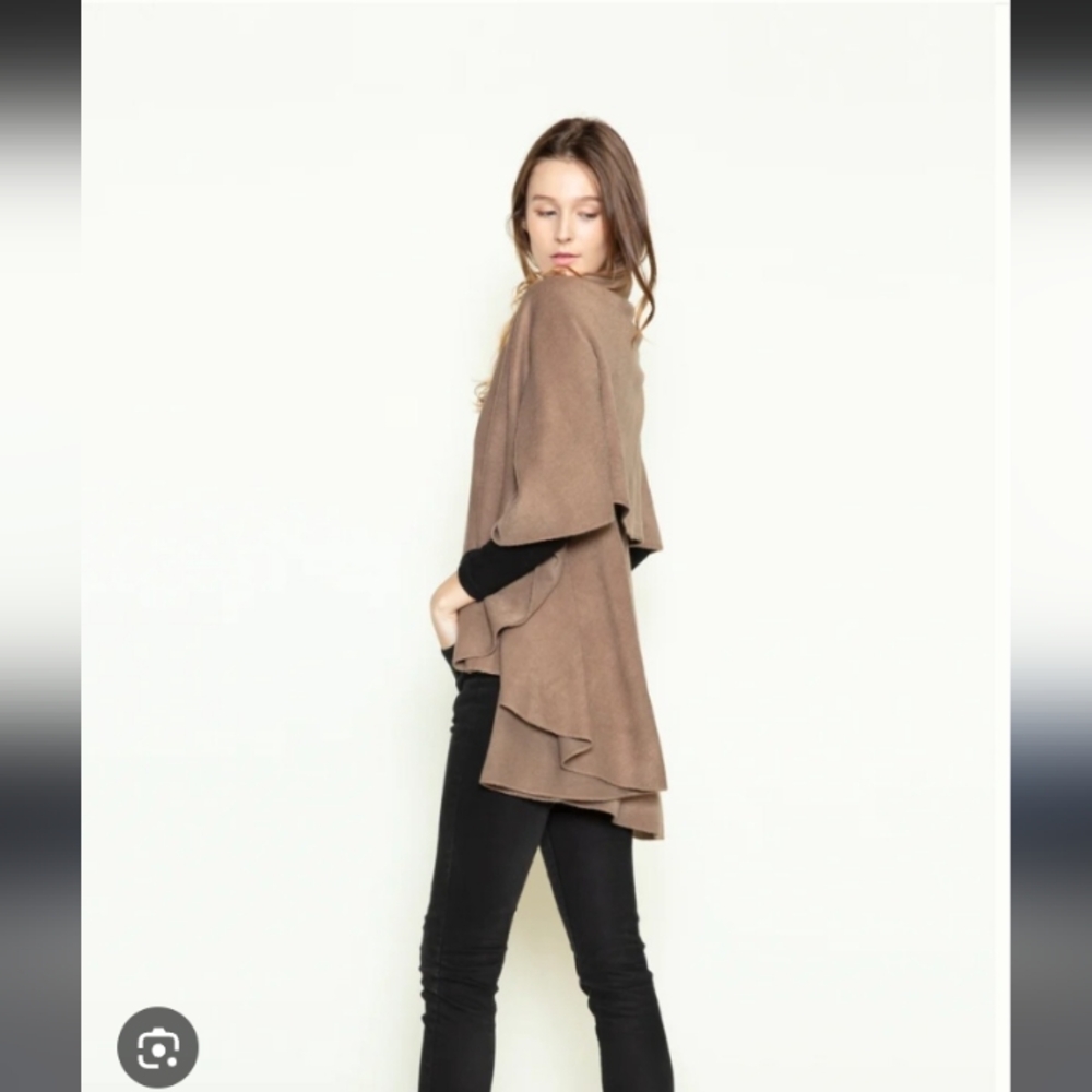 Women's Basic Shawl Vest 3 in 1.Peach Color One Size - Picture 10 of 11
